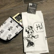 NWT disney Sketch Minnie mouse kitchen towel mini mitts set fandom classic