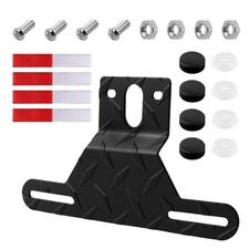 Aluminum Boat Trailer License Plate Bracket with Light Mount Hole Adjustable