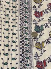 Vintage Flour Sack Fabric Bag  Paisley Art Pattern 18” x 36” Sewn