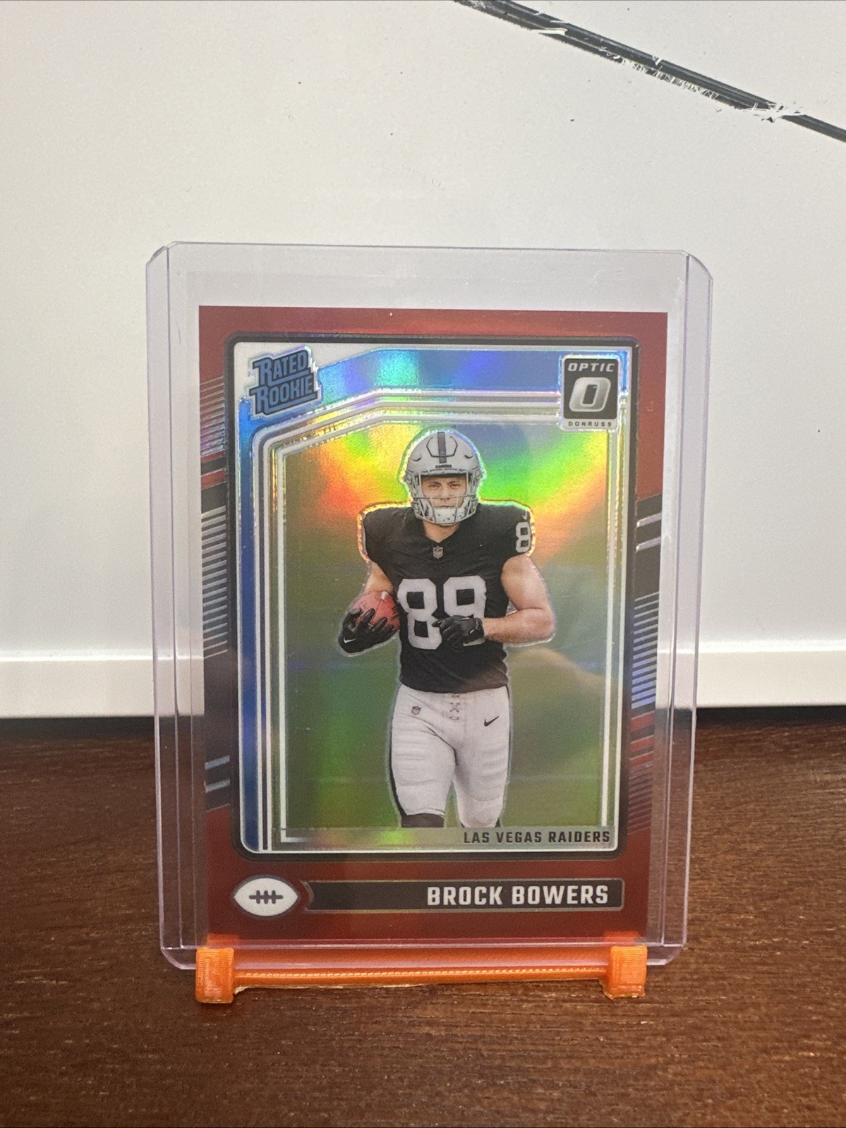 2024 Donruss Optic Brock Bowers Rated Rookie Red 52/125 #215 - Raiders