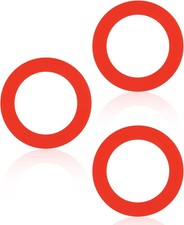 3-Pk Flush Valve Seal for Mansfield 210/211, Silicone Toilet Gasket, Red