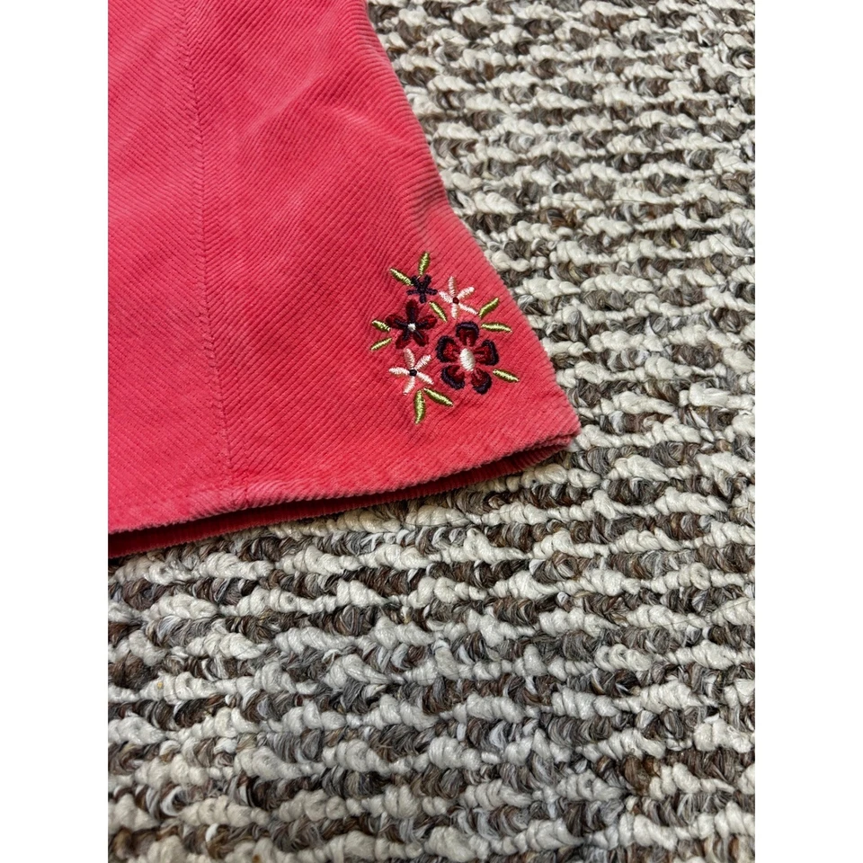 Pantalón Corto Gymboree Vintage Niñas Pana Rojo Floral Bordado 5 años Foto 3 de 4