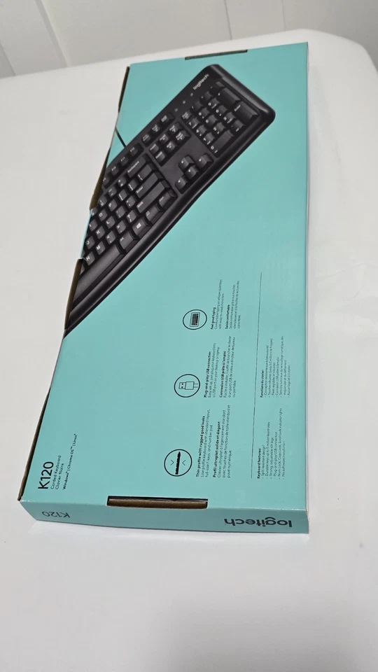 Logitech K120 Black Wired USB Keyboard P/N: 920-002478 New Sealed  - Image 4 of 4