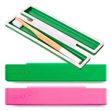 Toothbrush Container, Silicone Travel Case, Portable Holder for Manual Toothb...