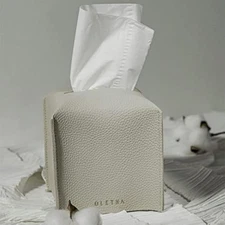 Square tissue box cover - aesthetic desk decor for room, home & office