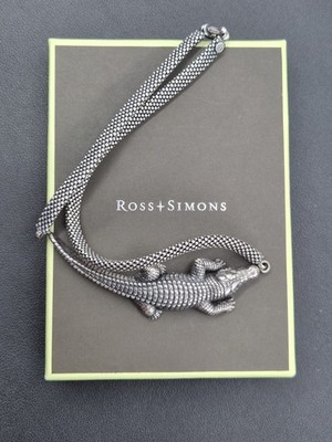 Vintage Ross + Simons Sterling 925 Alligator Gator Crocodile Croc Chain Necklace