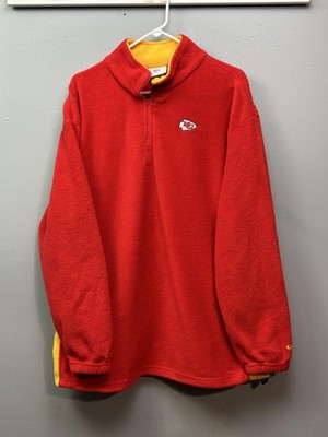 Kansas City Chiefs Fleece Pullover Mens XL Red NFL Football Quarter Zip Warm