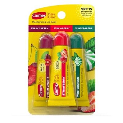 Carmex Daily Care Moisturizing Lip Balm 0.35 Ounce (Pack of 3), Fresh Cherry 