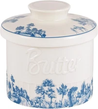 TEATALK French Ceramic Butter Crock (6.7oz) - Airtight Water Seal Butter Keeper,