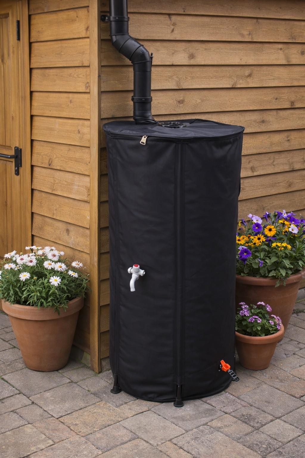 500L Large Collapsible Garden Rainwater Butt Barrel Collector Save Eco Tap Hose