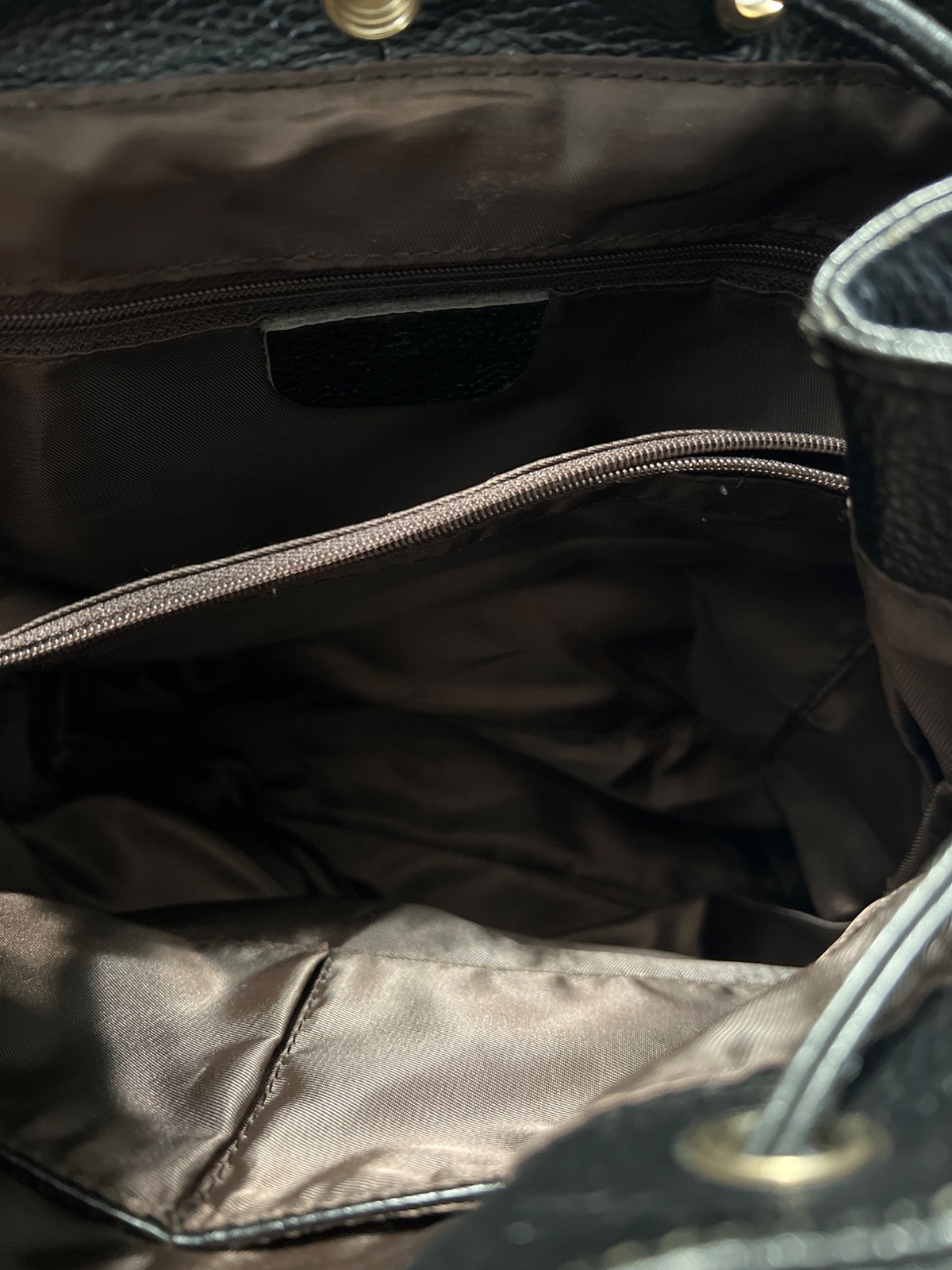 Black Pebbled Leather Backpack - image 9