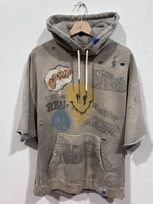 Maison Mihara Yasuhiro  Short Sleeve Hoodie Size Large USED 100% AUTHENTIC