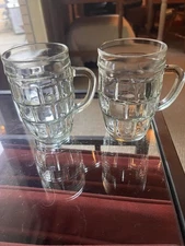 Set Of 2 Vintage Beer Mug Glass Kvass Drinkware Soviet 02 04 Numbered