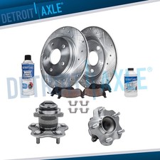 Rear Drilled Rotors Ceramic Brake Pads Wheel Hub Bearings For Nissan Sentra