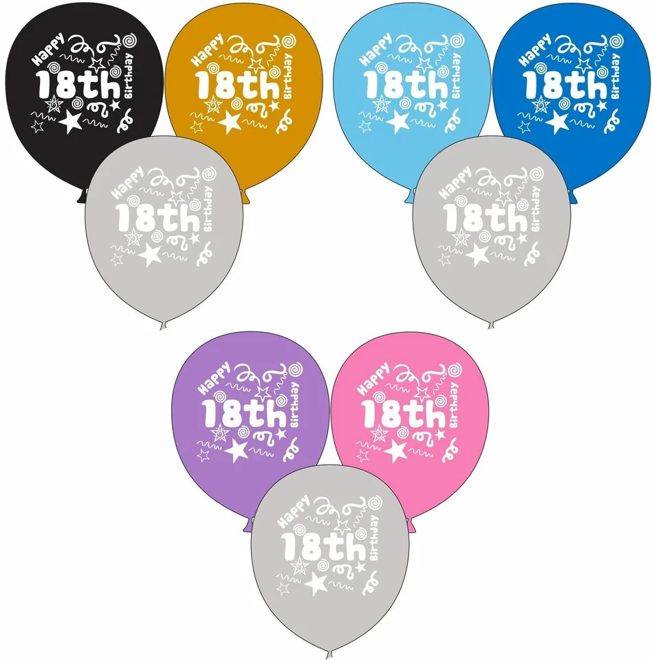 TRI BALLOONS 12 x12" Glitz 18th Birthday Pearlised Latex Party, Balloons, Celebration, Events