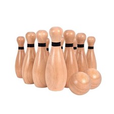 NI-ROU Outdoor Giant Lawn Bowling Games Rubber Wooden Lawn Set Fun Sports Gam...