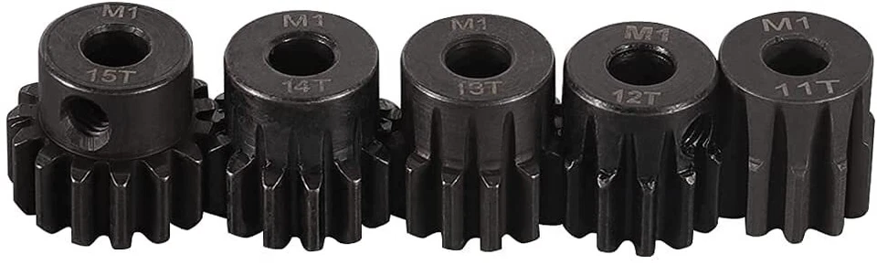 Set 5 Pignoni 11T-15T M1 per Motori Brushless RC 1:8 Monster Buggy Truck - Immagine 3 di 4