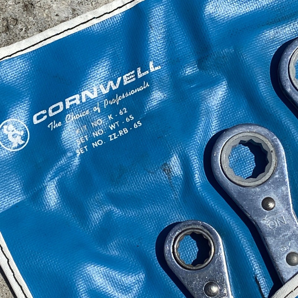 CORNWELL DOUBLE END BOX RATCHET VINTAGE WRENCH SET kit no k62 set no