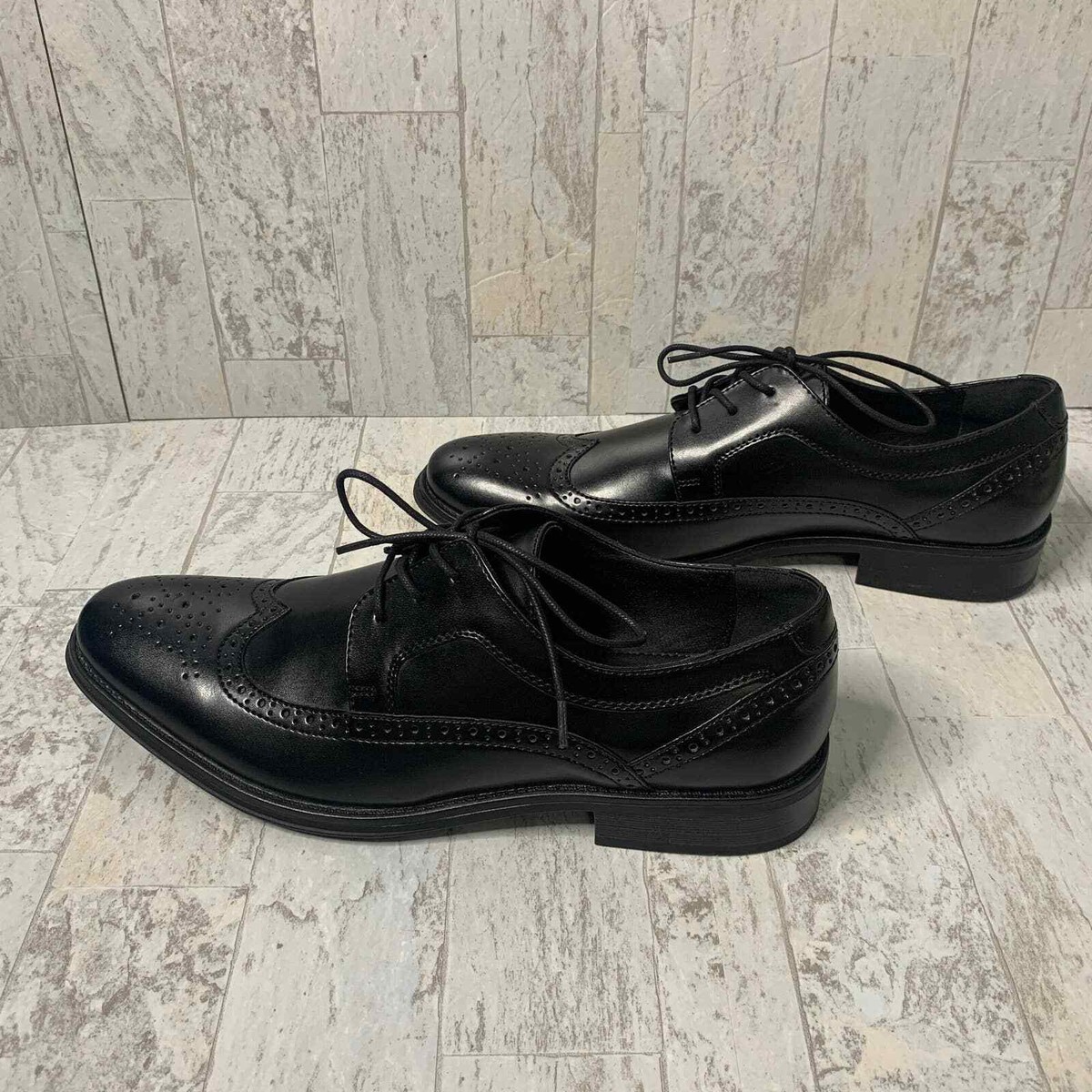 Apt. 9 Mens Dress Shoes Size 10.5M Black Faux Leather Derby  display picture 1