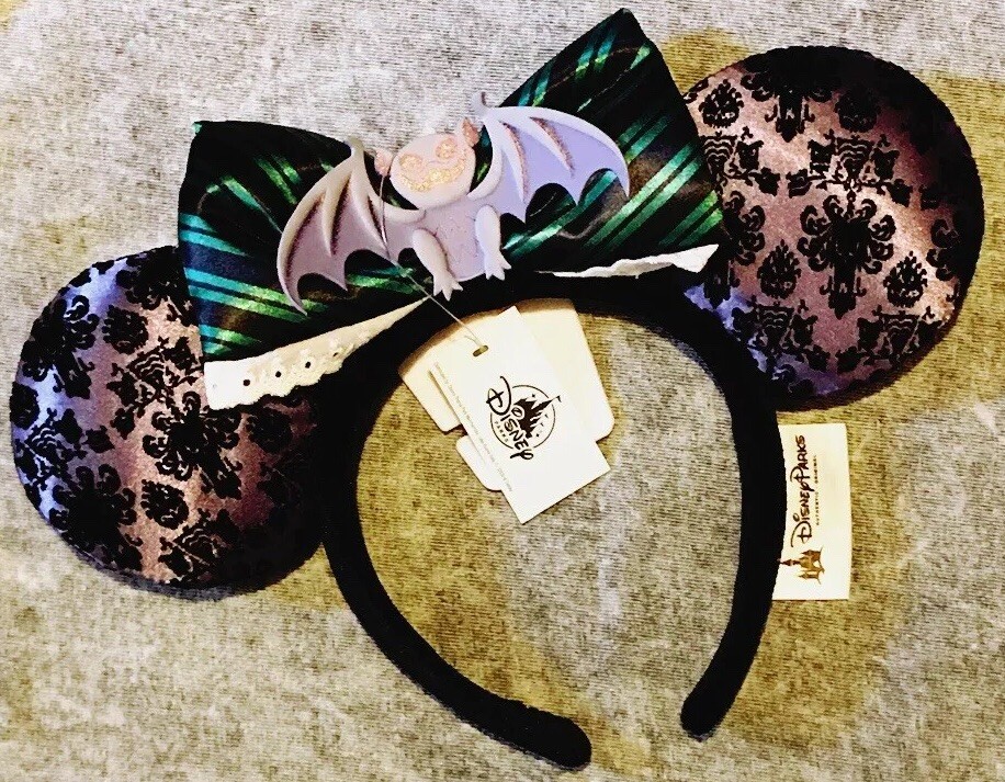 Disney Haunted Mansion Wallpaper Bat Bow Minnie Ears Disney Parks Haunted Mansion Minnie Ears Headband Bat Purple  main image 3