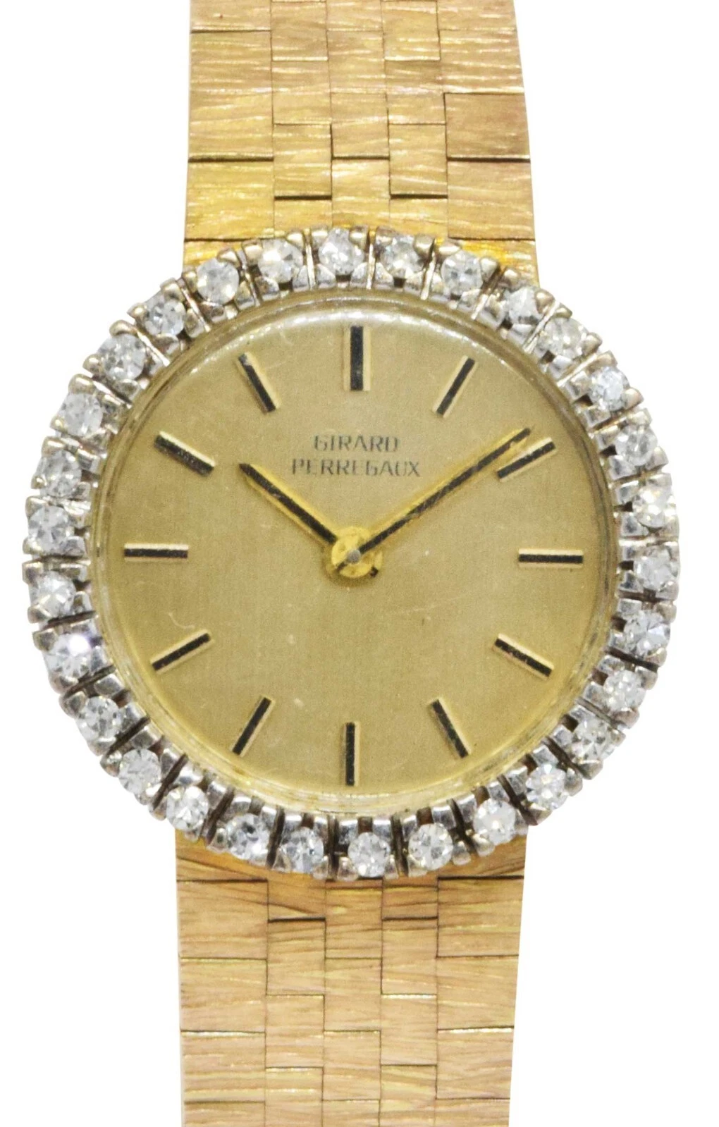 Girard Perregaux — Girard Perragaux Vintage 18k Yellow Gold Diamond Bezel Ladies Manual Watch