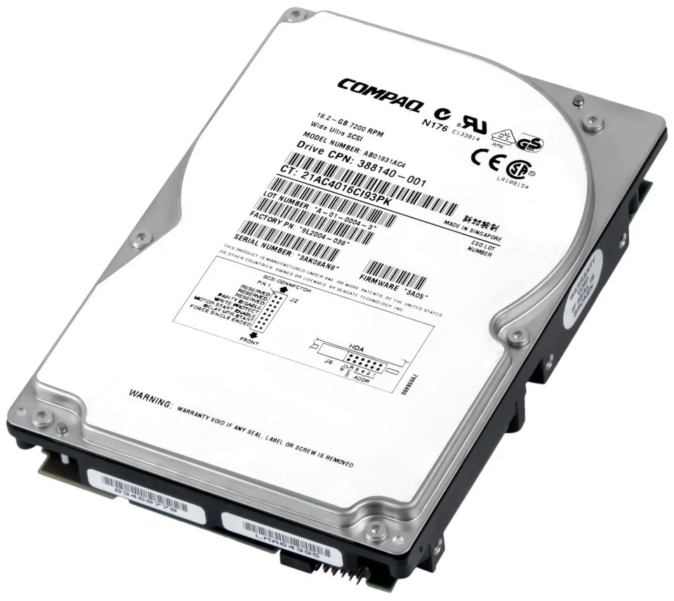 Hard Drive Compaq 388140-001 18.2GB 7200RPM 1MB SCSI U160 AB01831AC4 3.5" Inch - Image 2 of 3