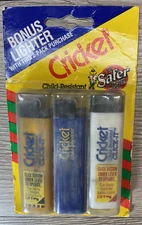 Vintage 1994 Sealed Cricket Disposable Three Pack Lighters New Old Stock