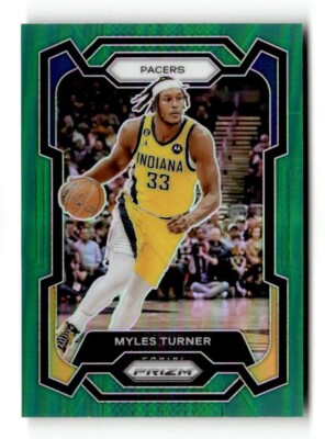 2023-24 Panini Prizm Green Prizm - #34 Myles Turner TS1