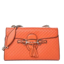 Gucci Microguccissima Medium Emily Chain Shoulder Bag Orange 257919