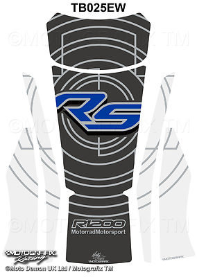 BMW R1200RS 2015 16 Grey White Motorcycle Tank Pad Motografix 3D Gel Protector 