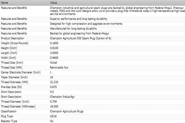 Paquete de 6 bujías industriales Champion para 1950-1952 CHECKER A5 L6-3,7 L Foto 3 de 4