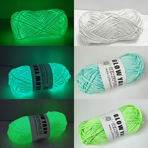 Leuchtendes DIY gewebtes handgestricktes Polyestergarn leuchtet im Dunkeln - Bild 1 von 30
