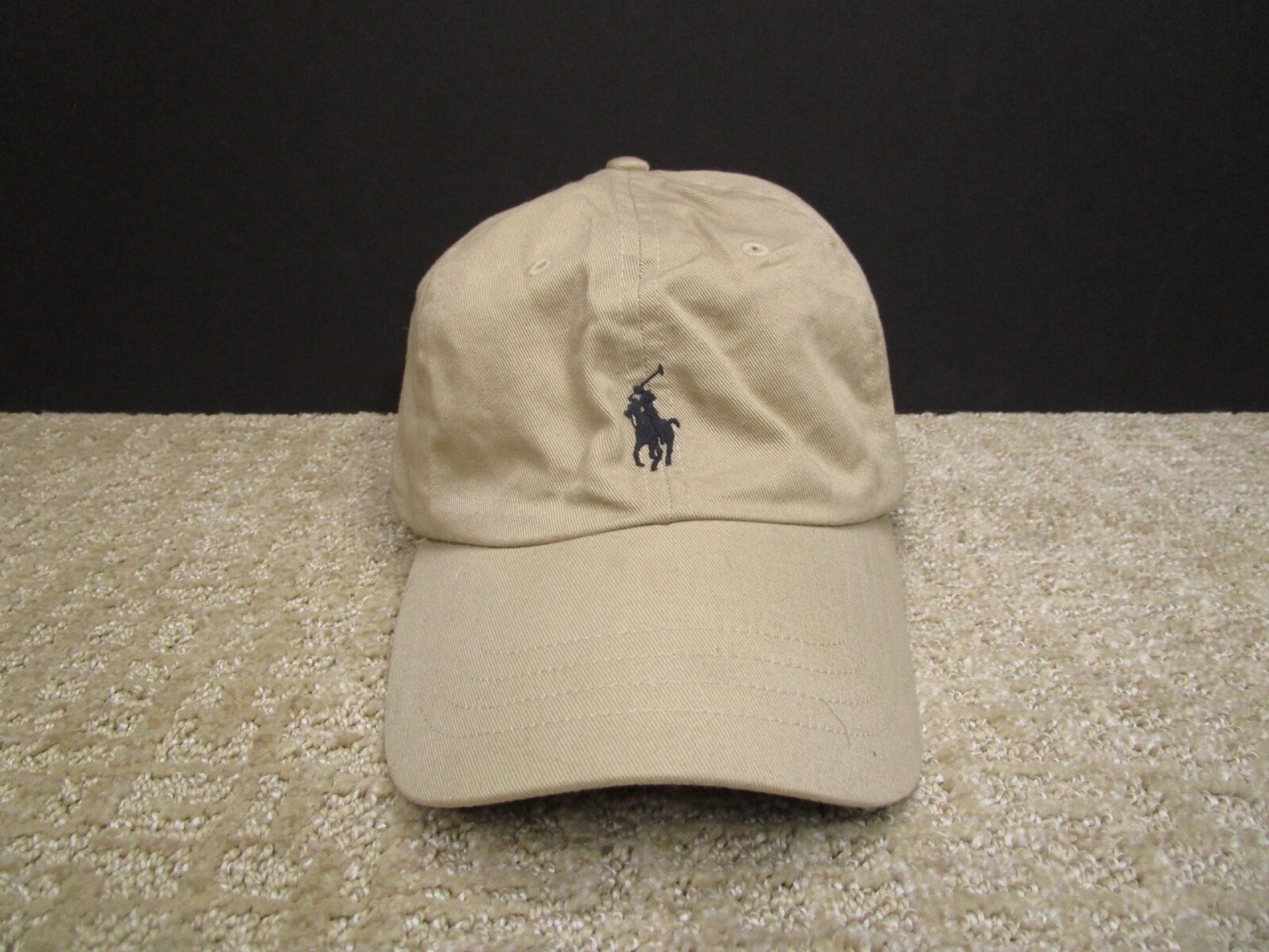 Polo Ralph Lauren berretto cappello fibbia schiena uomo marrone baseball twill piccolo pony preppy