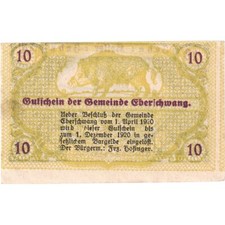 [#288319] Austria, Eberschwang, 10 Heller, sanglier 1920-12-01, UNC, Mehl:FS 145