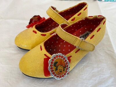 DISNEY MINNIE MOUSE YELLOW TODDLER SHOES SIZE 9/10 small heel