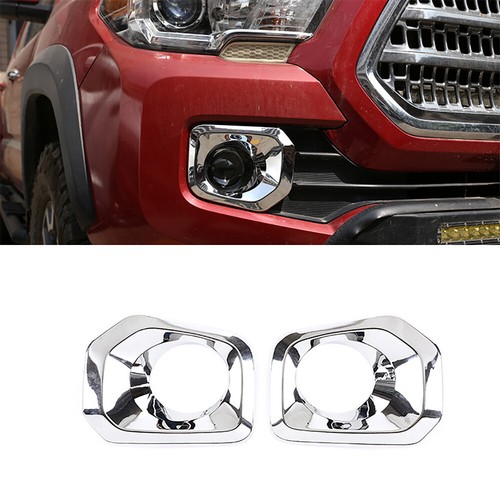 For 2016-2023 Toyota Tacoma Front Bumper Grille Chrome Fog Light Covers Trims US - Picture 5 of 6