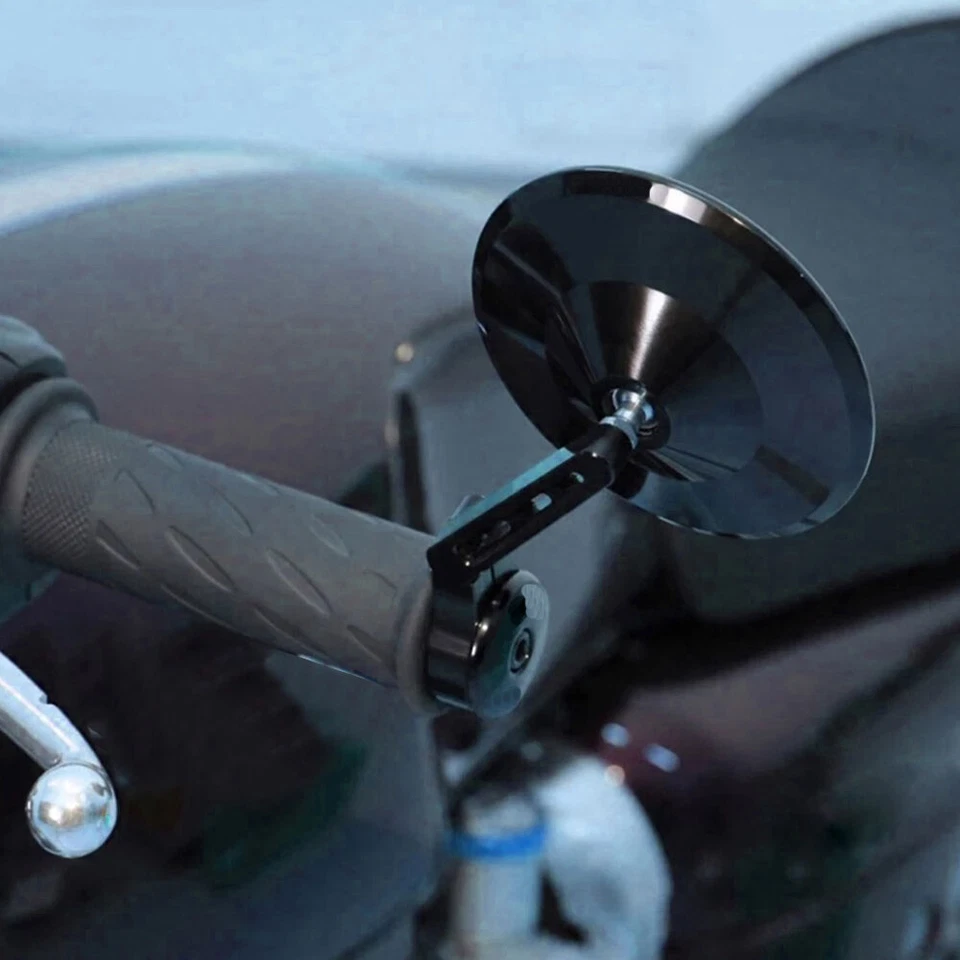 1 Paar Motorrad Lenkerendenspiegel Lenker 7/8'' Schwarz Blau Glas E-geprüft 24 - Bild 4 von 4