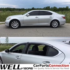 WellVisors Window Side Visor 07-17 Lexus LS460L LS600hL Side Deflectors Chrome