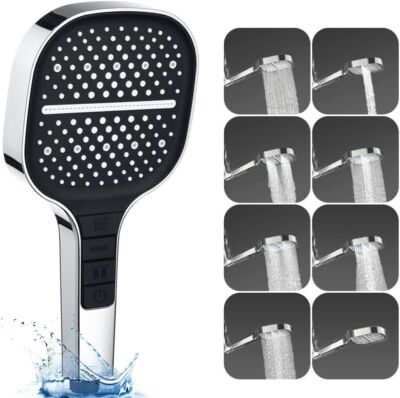Loft Home Shower Head, 8-in-1 Oversize Shower Head 8-Pressure Mode