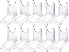 10pcs Acrylic Plate Stands Plastic Display Holders Picture Plate Holders Clear