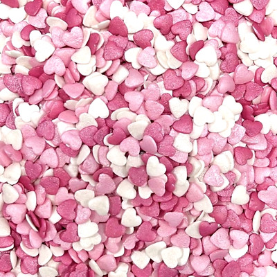 Valentinstag Streusel Rot Rosa Weiß Herzen Cupcake Kuchen Topper Perlen