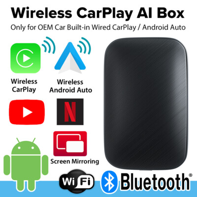2024 Wireless Carplay AI box iOS Android Auto Adapter Konverter Netflix YouTube