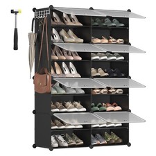 SONGMICS Schuhregal 6/8/10 Fächern Schuhschrank  schmal mit Türen Stahlrahmen