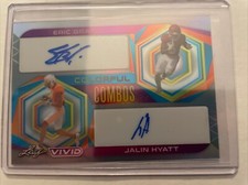 2023 Leaf Vivid Football ERIC GRAY/JALIN HYATT Colorful Combos Auto #6/9 Giants