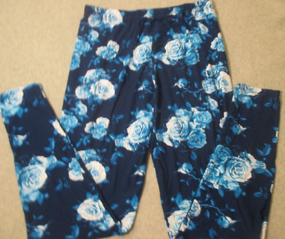 Girl or Small Woman - Small - STRETCH SOFT LEGGINGS PANTs 37 - COBALT BLUE ROSEs