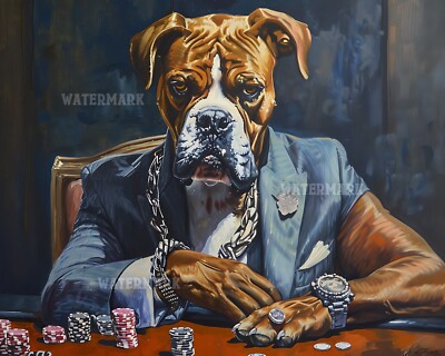 Boxer Funny Home Office Videos Boxer Dog In Suit With Silver Chain