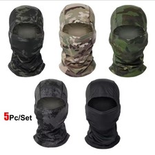 Multicolor Camouflage Knit Polyester Balaclava Windproof Winter Sports 5Pc Set