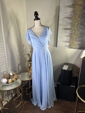 Davids Bridal Women’s Ice Blue Bridesmaid Dress Formal Ball Gown Size 6 Prom