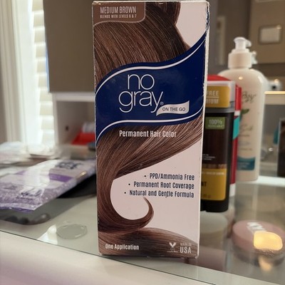 No Gray On The Go Permanent Hair Color 1 Application Medium Brown