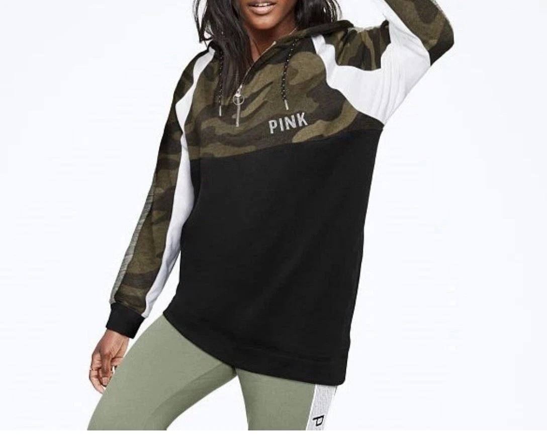 VS VICTORIAS SECRET PINK EVERYDAY LOUNGE QUARTER ZIP HOODIE SWEATER JACKET M VS VICTORIAS SECRET PINK EVERYDAY LOUNGE QUARTER ZIP HOODIE SWEATER JACKET M